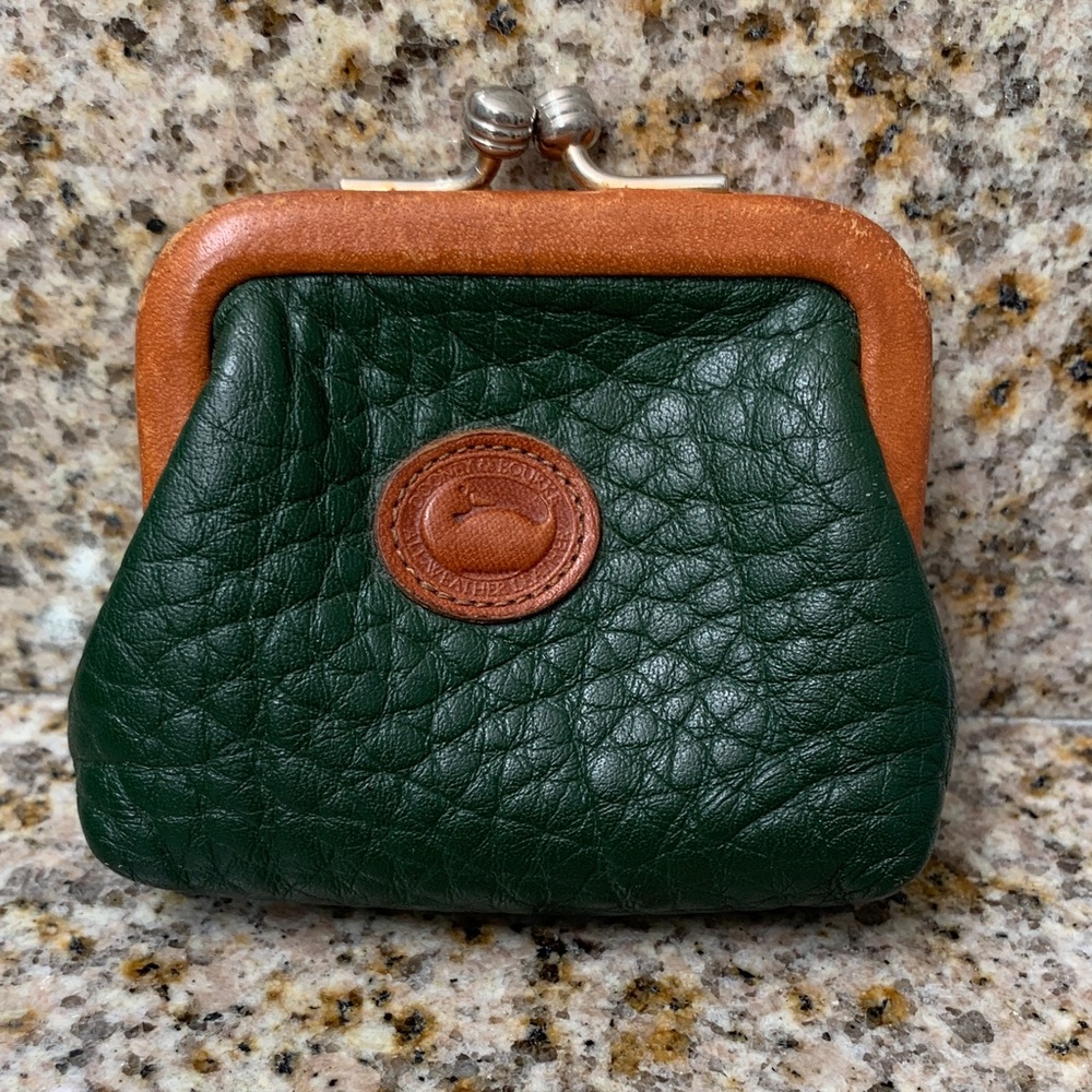 Dooney & Bourke Green and Tan Coin Purse